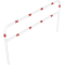 Protective bar made of steel tubing |  60 x 2.5 mm | with crossbar | total width: 2500 mm | total height: 1400 mm | hot-dip galvanized and white coatedwith red reflecting stripes